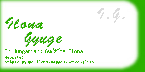 ilona gyuge business card